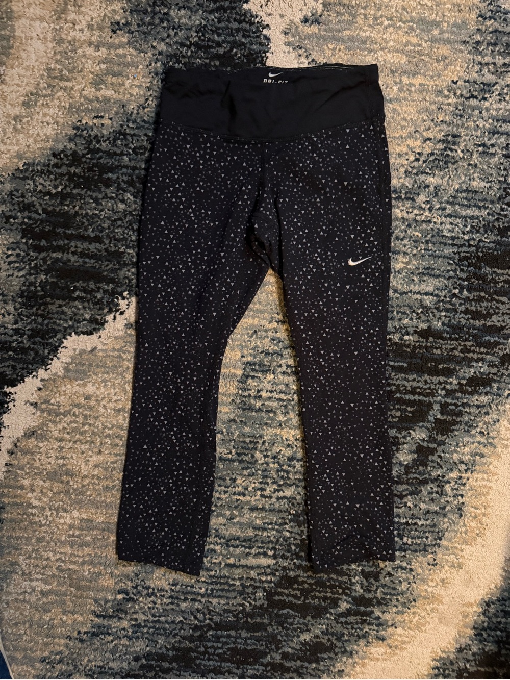 Nike Black Leggings with White Micro Star Print